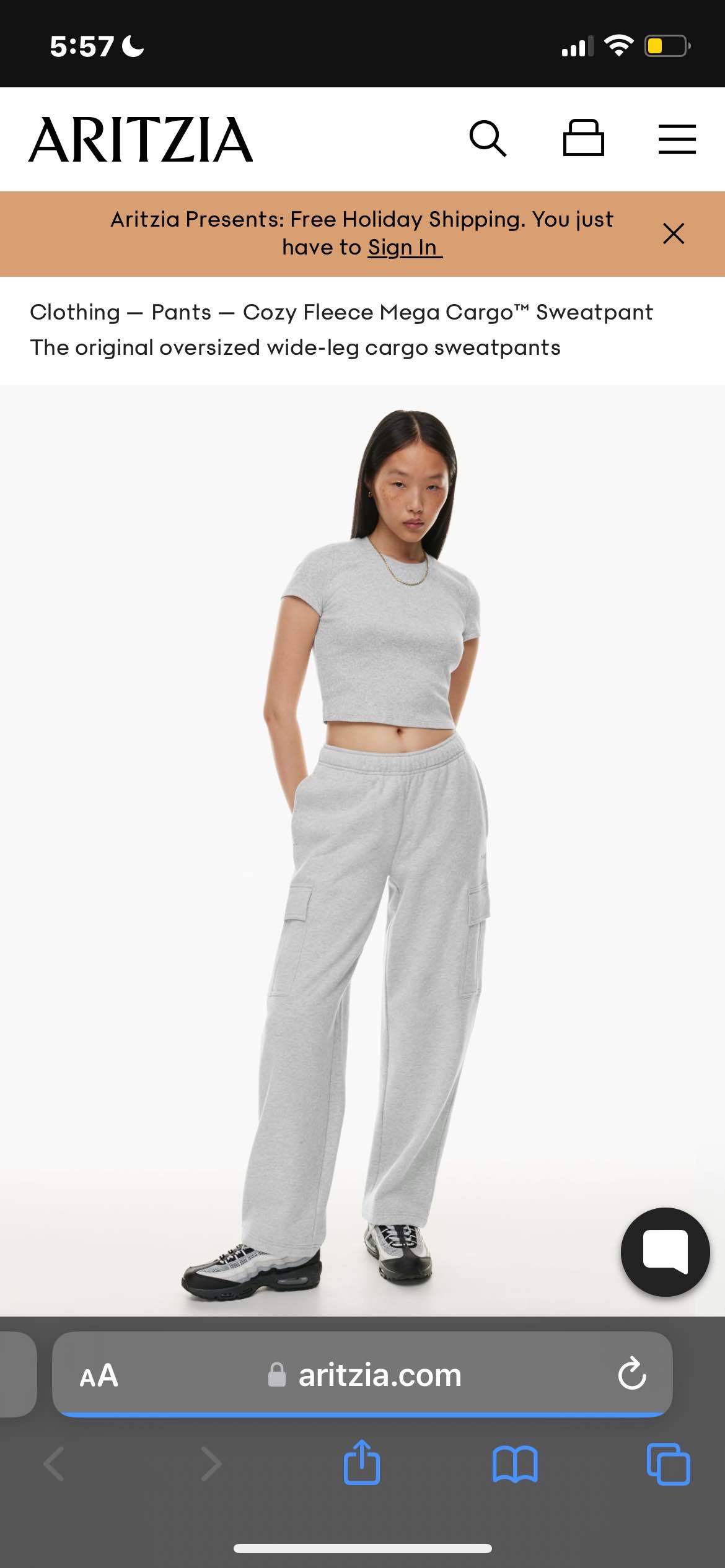 tan cargo sweatpants in gray