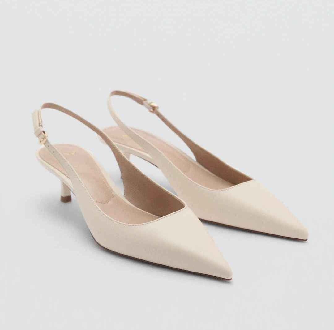 MANGO KITTEN-HEEL SHOES WITH A POINTED TOE