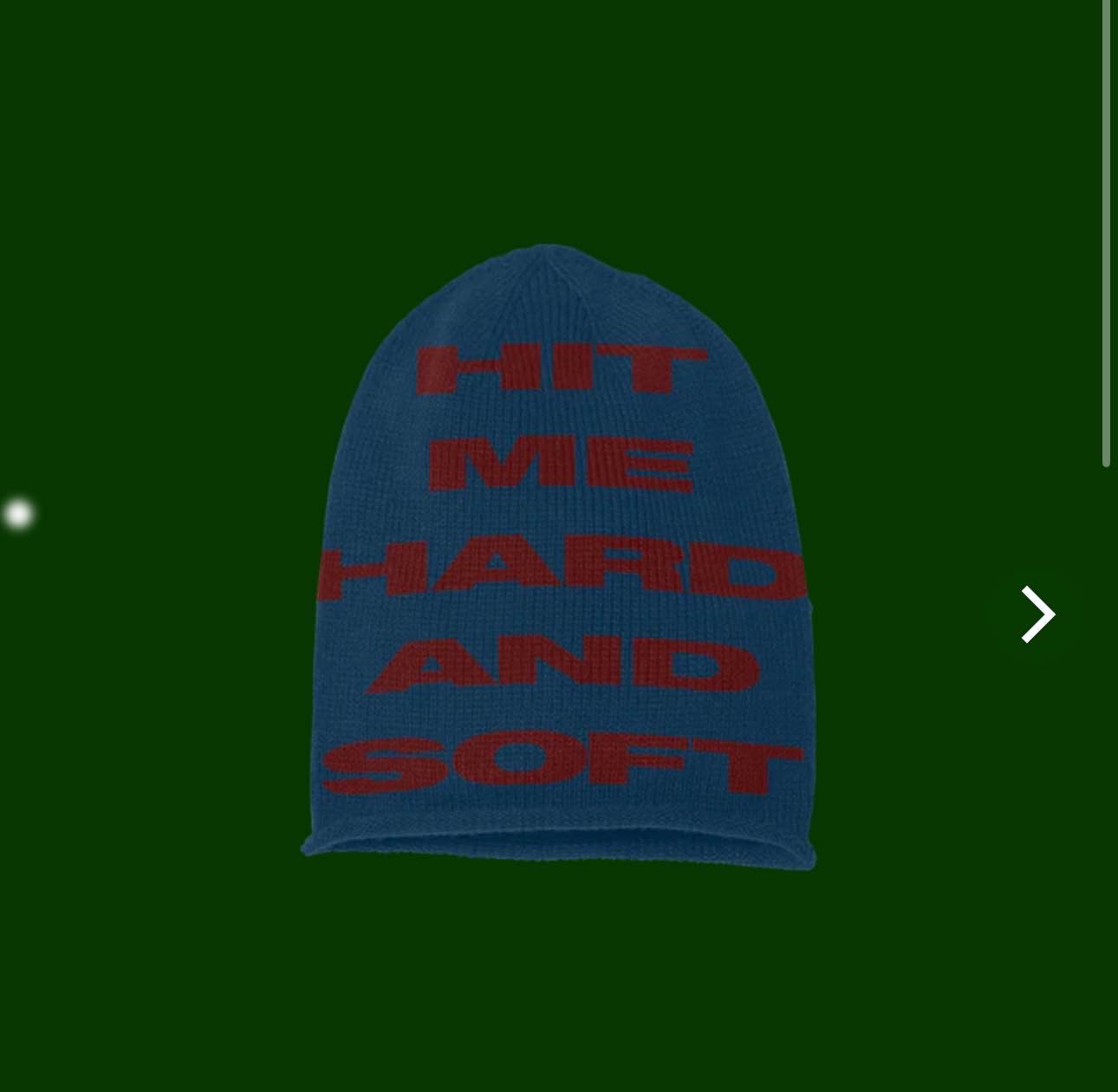HIT ME HARD AND SOFT BLUE RED BEANIE