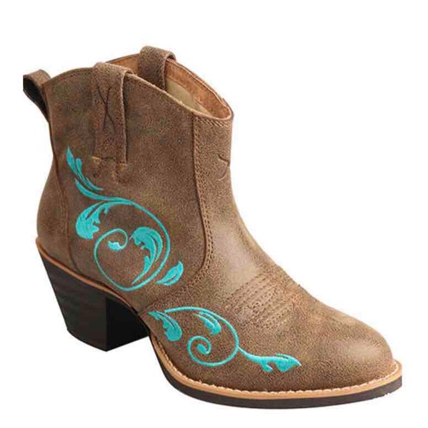 Twisted X Women's Silver Buckle Fashion Booties - Round Toe