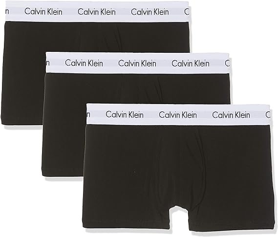 Calvin Klein Men's 3 Pack Low Rise Trunks - Cotton Stretch Boxers