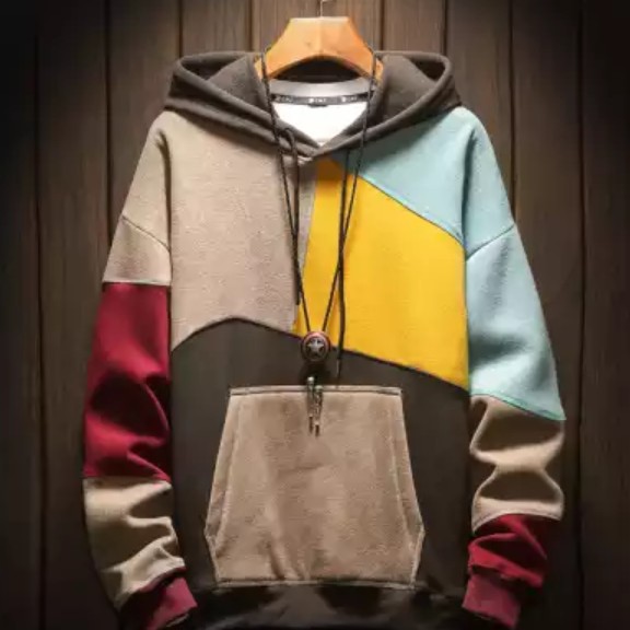 Hoodie Men Pullover Men's Colorblocked