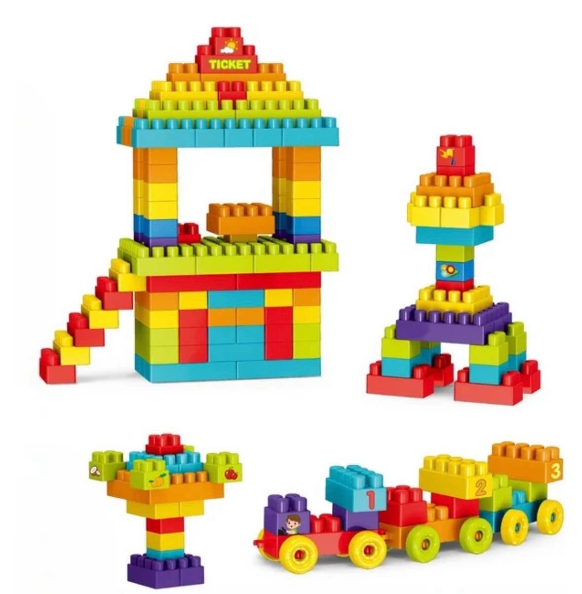 Teeto Toys Classic 245-Piece Big Builder Blocks - DIY STEM Toy - Toys for Kids Soft Blocks (Red)