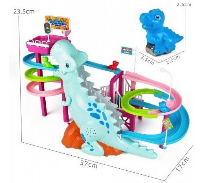 LALA Dinosaur Sliding Track Toy Activity Toys (Blue)