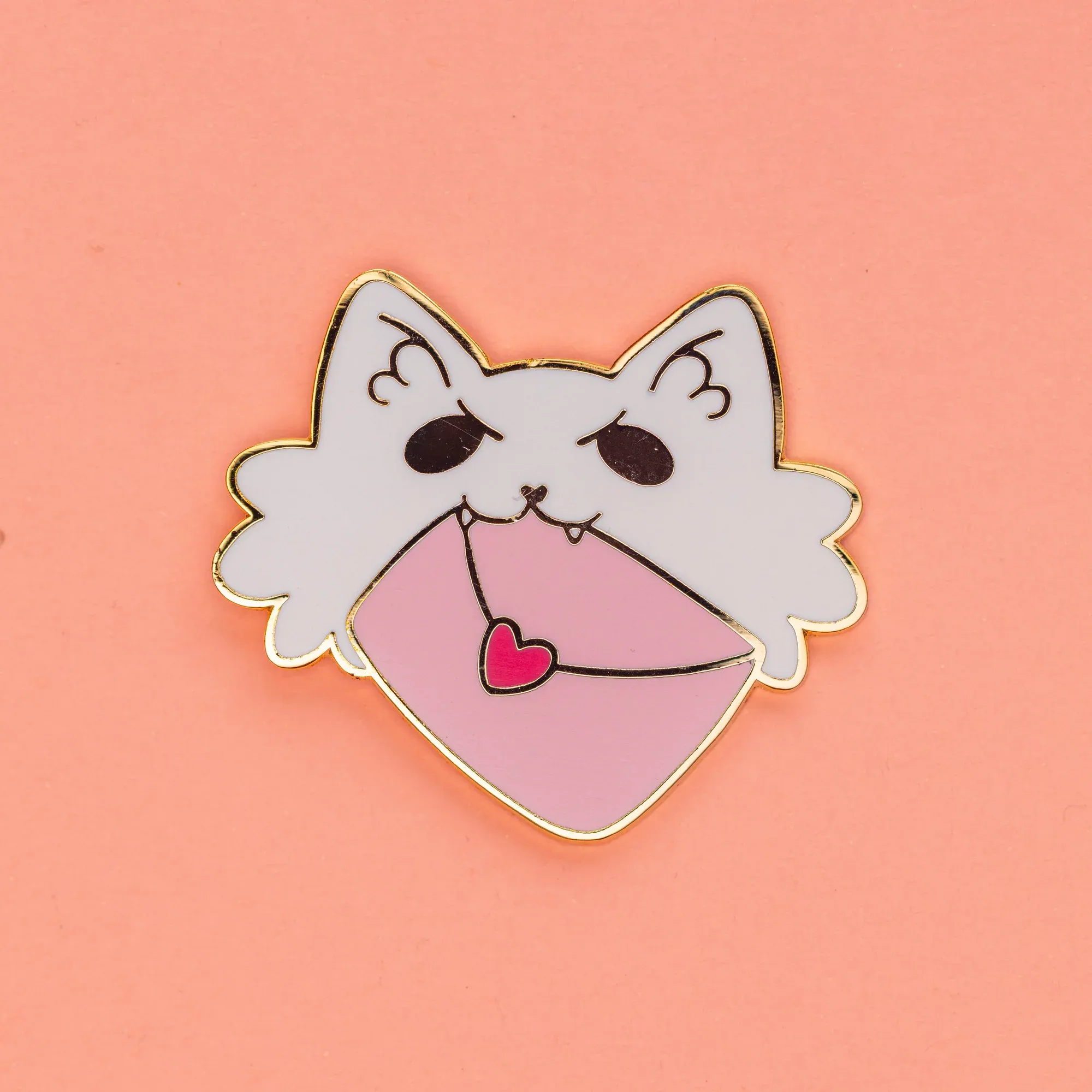 Puppy Love Enamel Pin - Gold