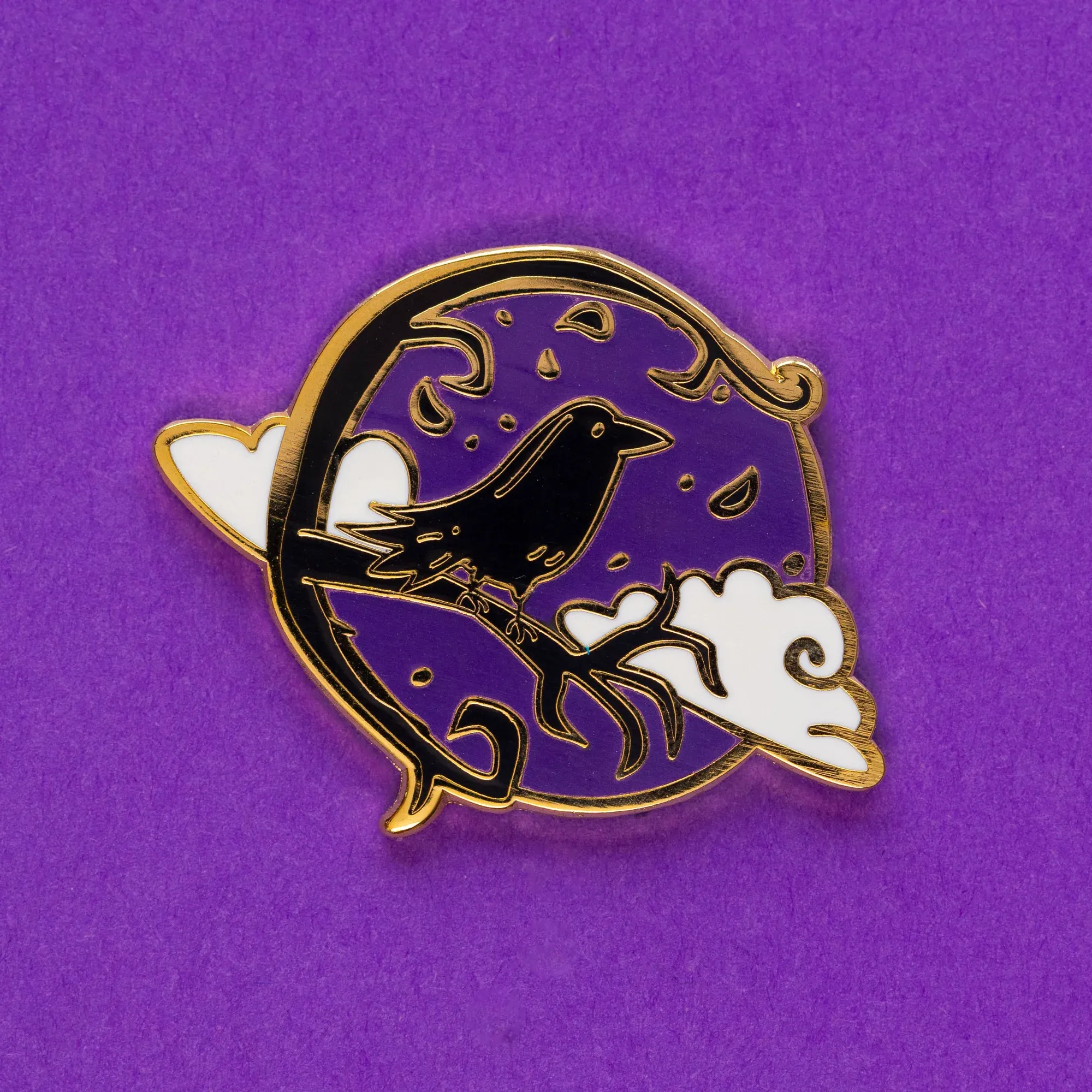 Glowy Crowy Enamel Pin