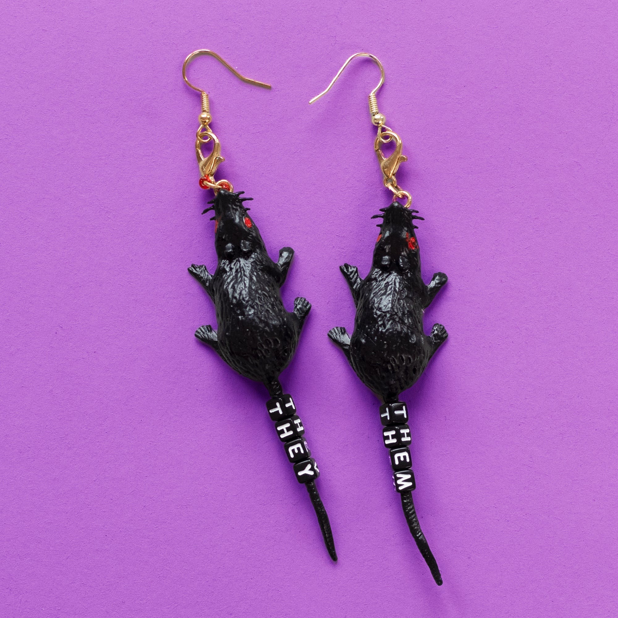 They/Them Pronoun Rat Earrings