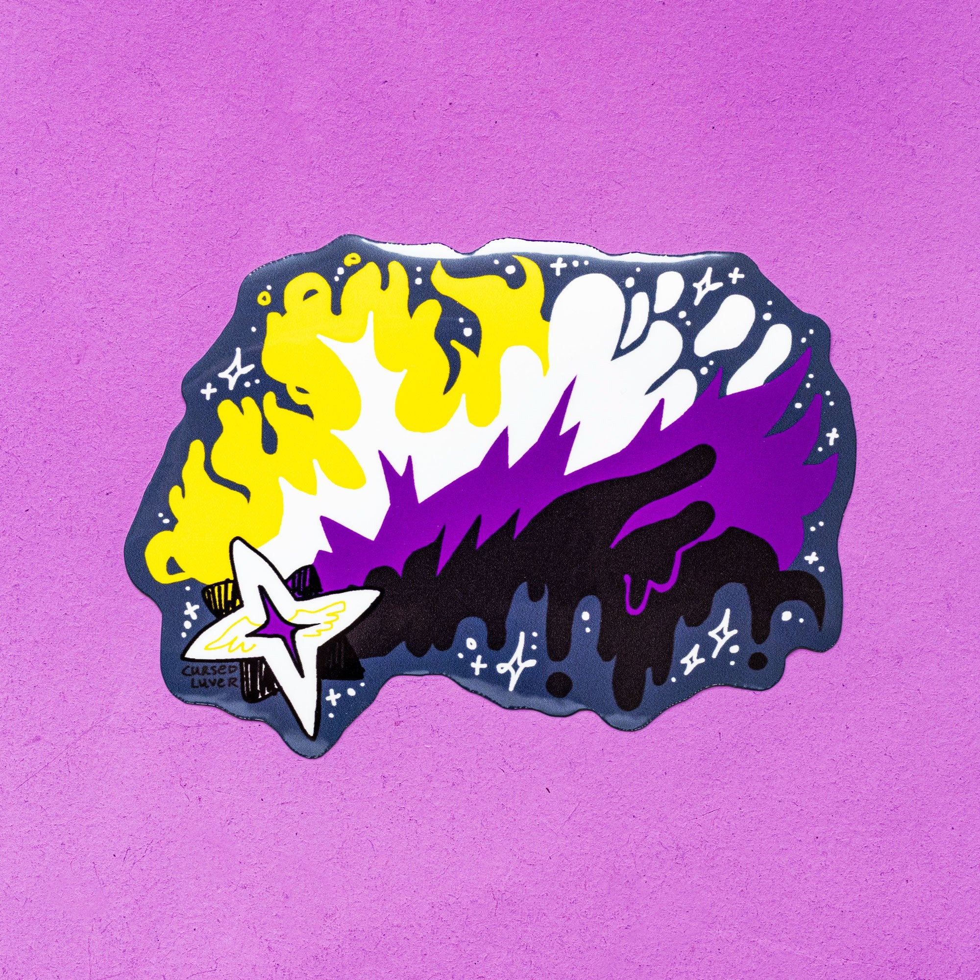 nonbinary shooting star sticker