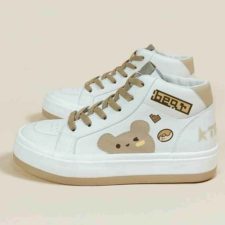 Sweet Cartoon Bear High Top Sneakers
