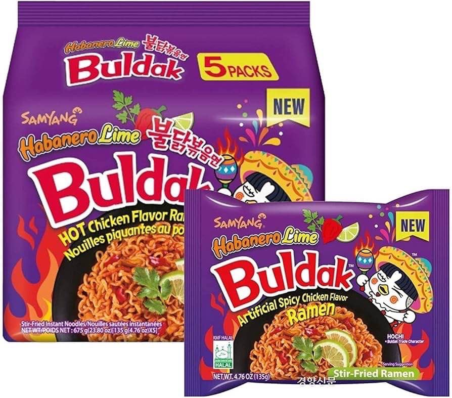 SAMYANG | Nudeln Habanero Chicken Hot 5x140g Ramen | NEU | Fertignudeln Instant Fire Noodles | sehr scharf | Ramyun Halal : Amazon.de: Lebensmittel &amp; Getr&auml;nke