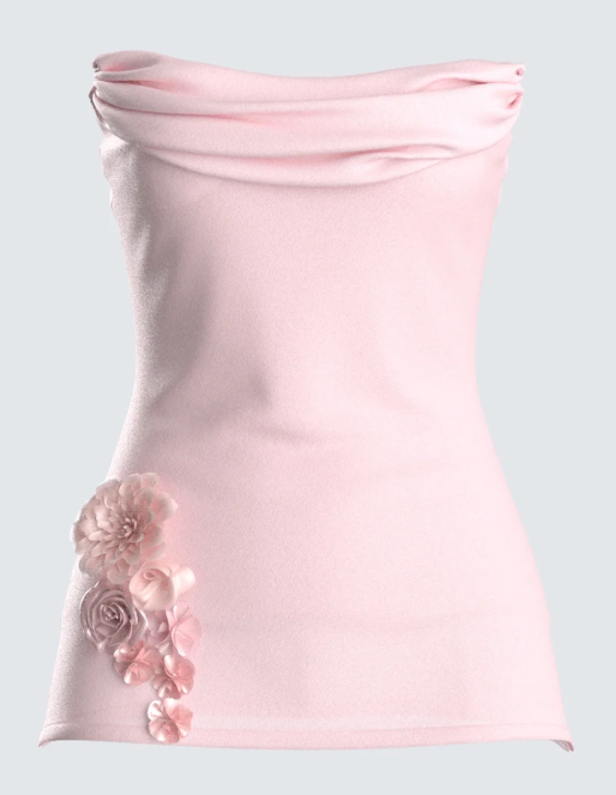 Angie Pink Floral Corset Top