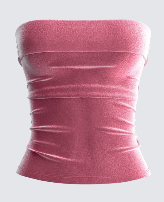Ayla Pink Velvet Tube Top