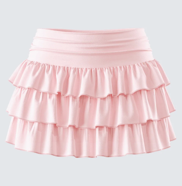 Dakoa Pink Ruffle Mini Skirt