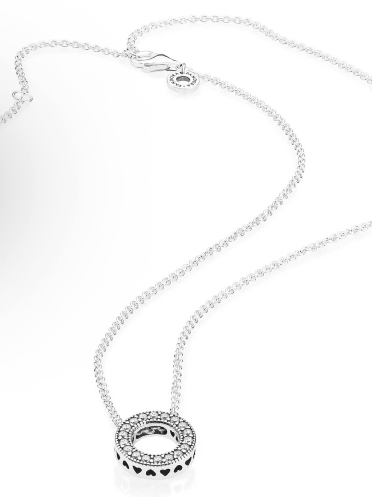Pandora Logo Pavé Circle Collier Necklace