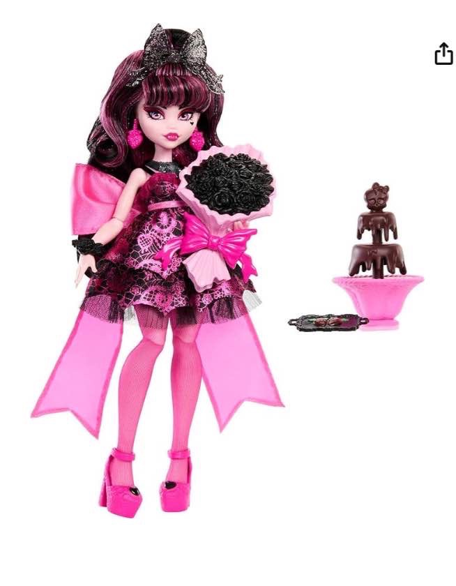 Monster High Draculaura Doll in Monster Ball Party Dress with Themed Accessories Like Chocolate Fountain, Dolls - Amazon Canada