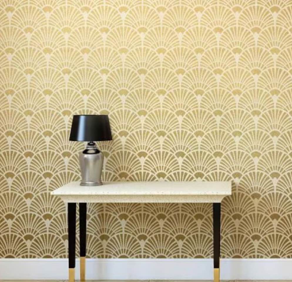 Deco Fans Allover Wall Stencil