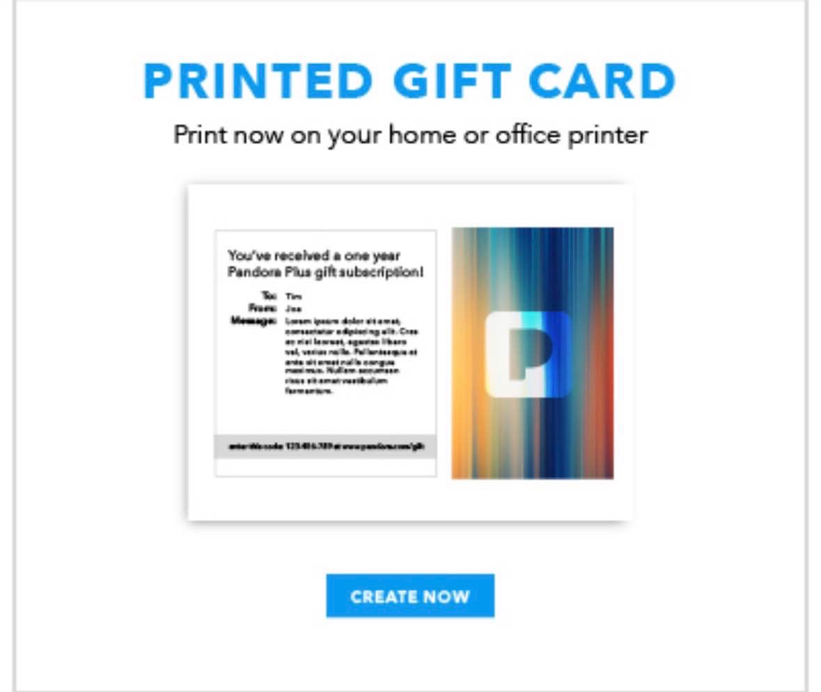 1 Year Pandora Subscription-Give the gift of ad-free radio to someone you care about.