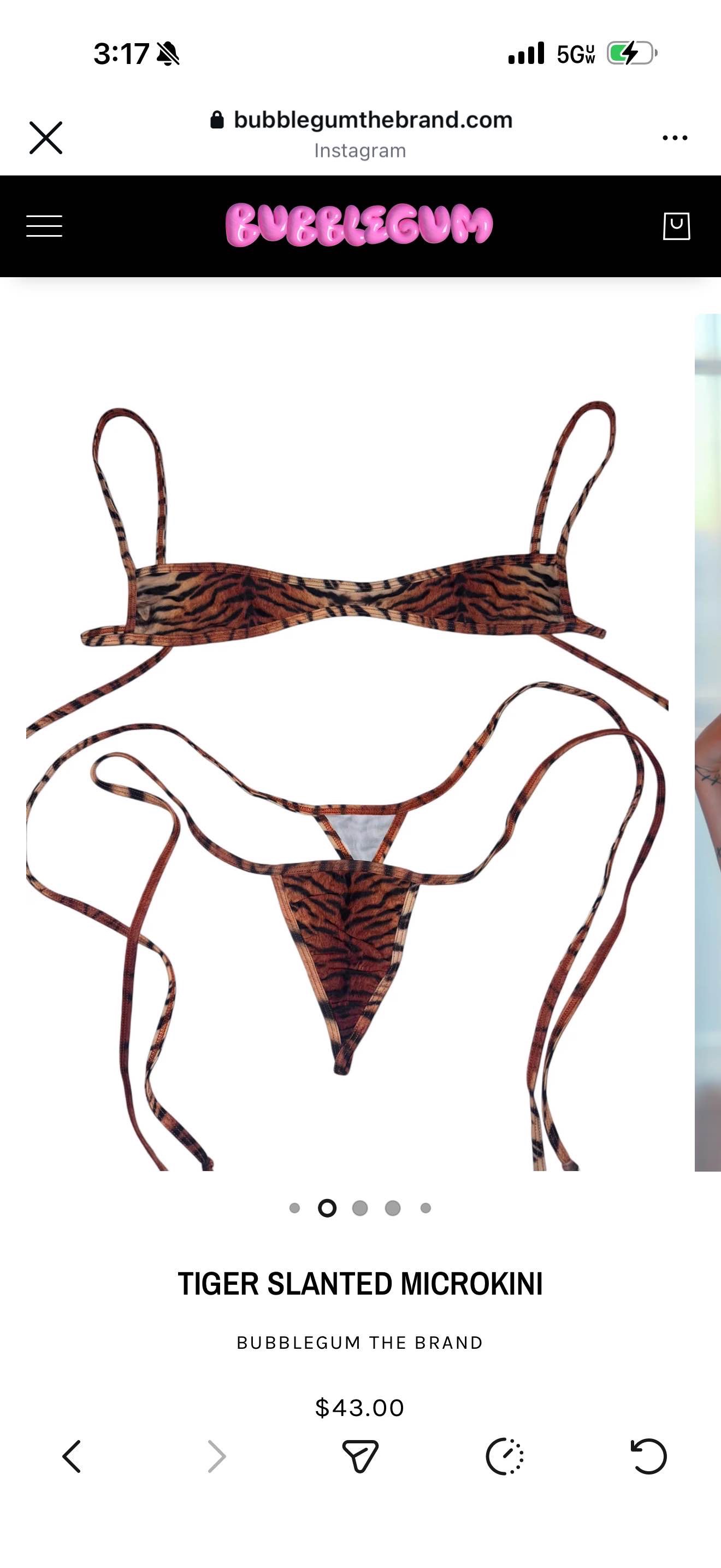 slanted tiger bikini 🐯