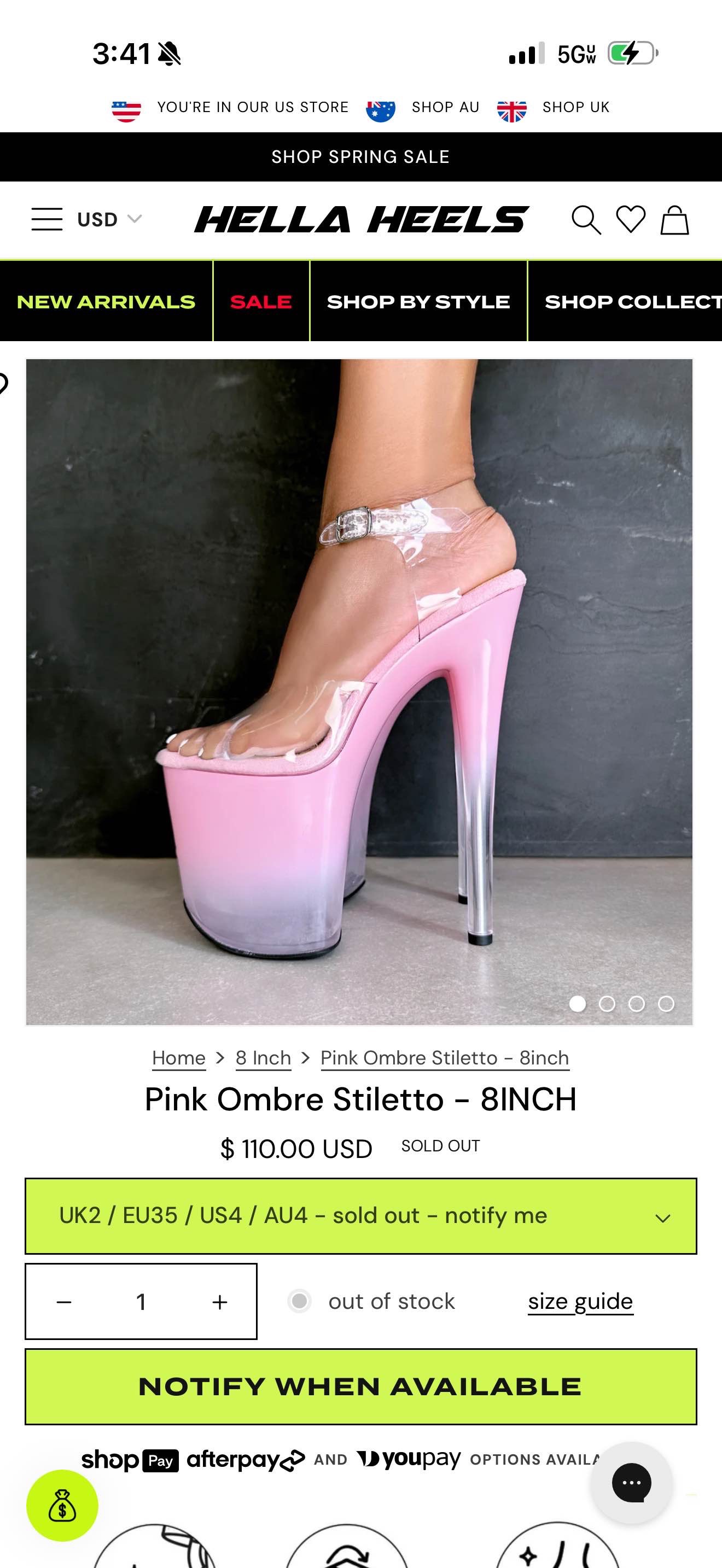 pink ombré (8 inch heel)