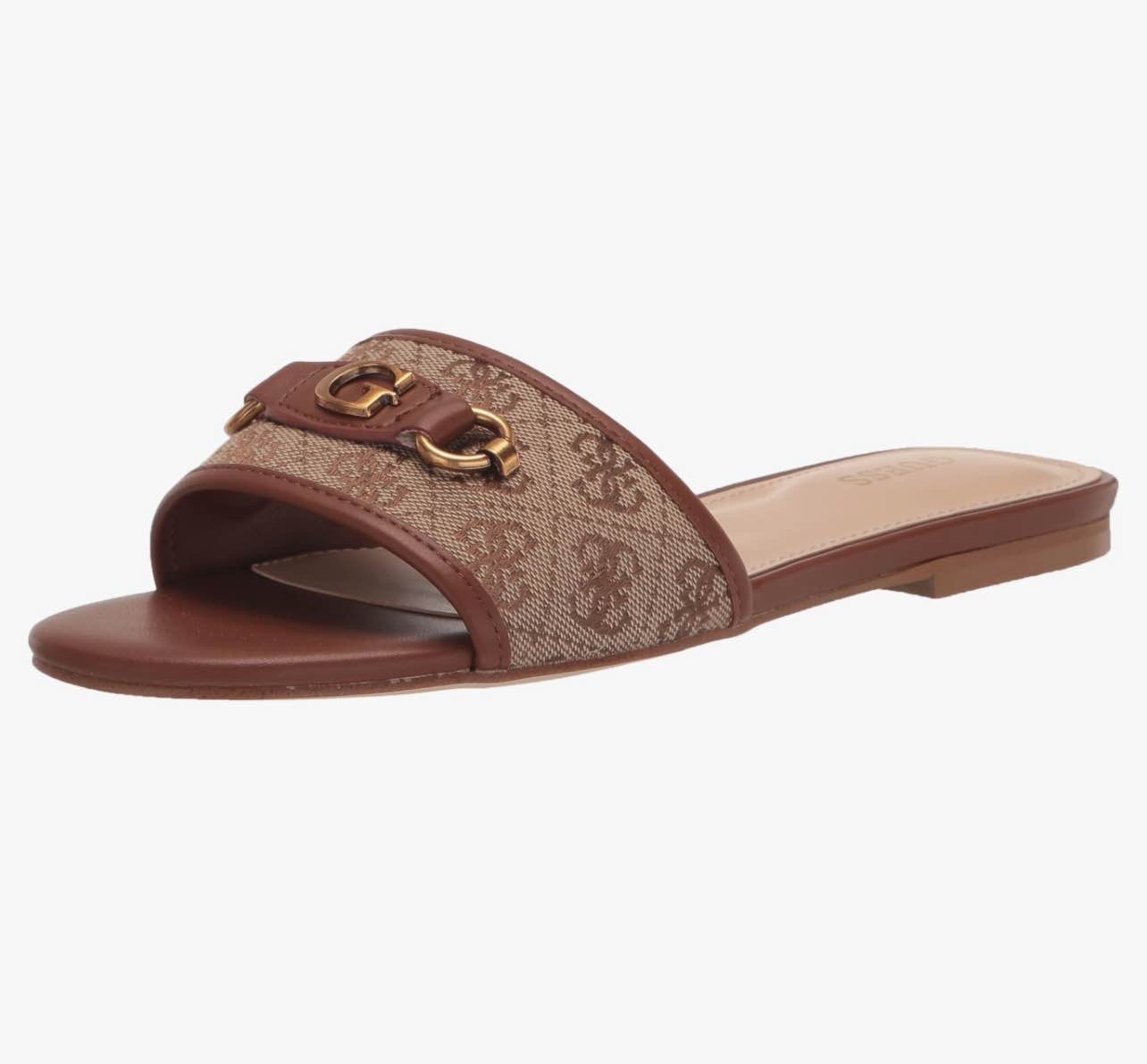 Guess Women's HAMMI Sandal, BROWN MULTI 210, 7