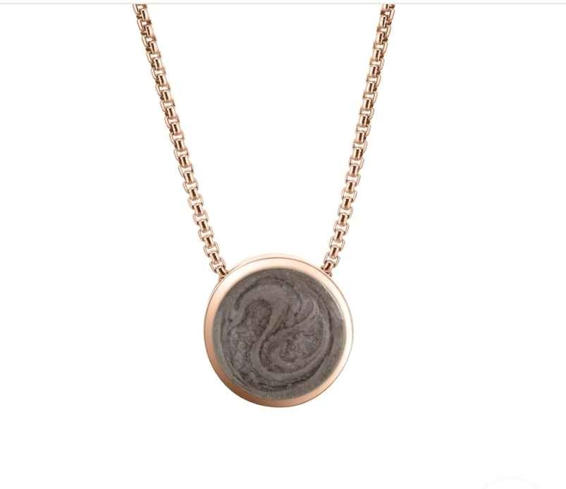 8mm Sliding Solitaire Cremation Necklace in 14K Rose Gold