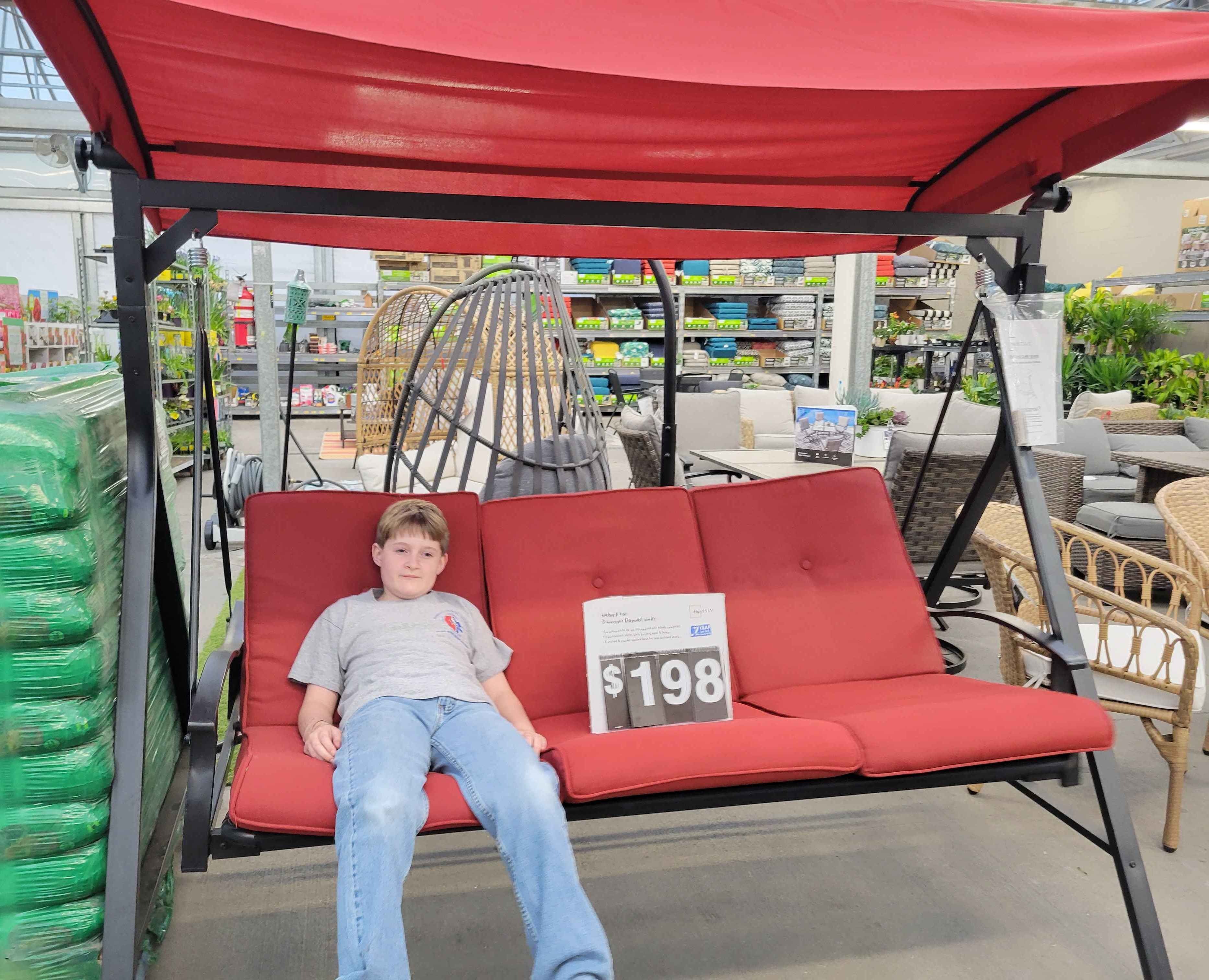 canopy yard swing