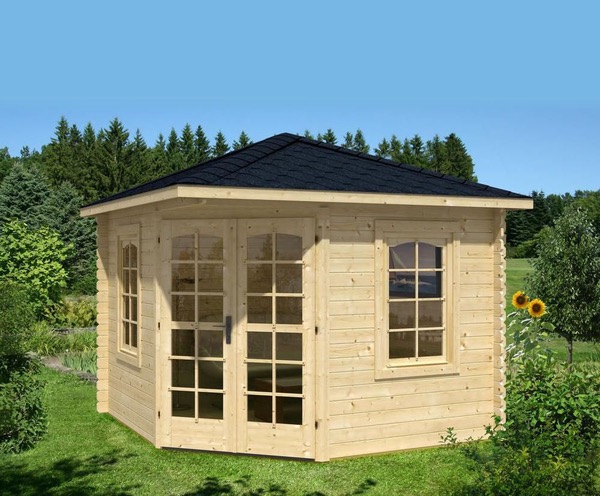 Victoria B 28 mm 118 in. x 118 in. x 111 in. Log Garden House Hobby Recreation Office Storage Building