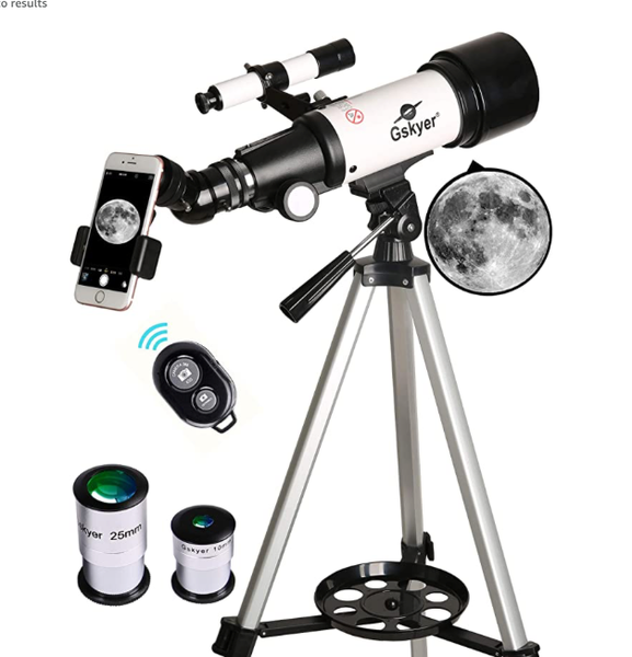 Amazon.com : Gskyer Telescope, 70mm Aperture 400mm AZ Mount Astronomical Refracting Telescope for Kids Beginners - Travel Telescope with Carry Bag, Phone Adapter and Wireless Remote : Camera & Photo