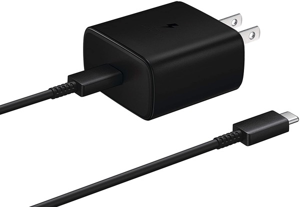 Samsung 45W USB-C Super Fast Charging Wall Charger - Black (US Version with Warranty), 45W TA w/ Cable, Black