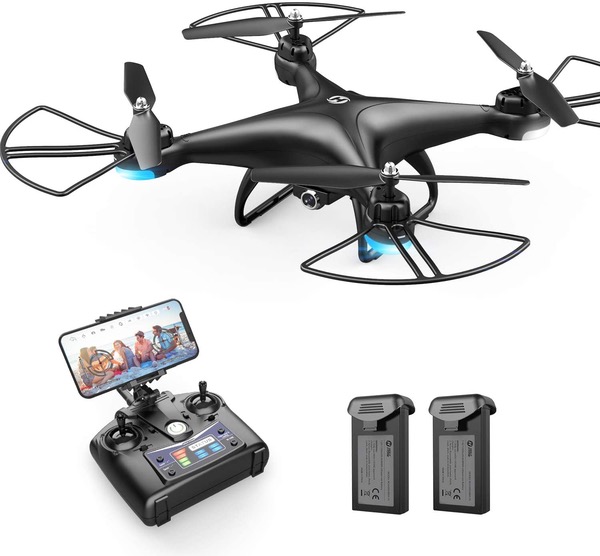 Holy Stone HS110D FPV RC Drone with 1080P HD Camera Live Video 120°wide-Angle WiFi Quadcopter with Gravity Sensor, Voice Control, Gesture Control, Altitude Hold, Headless Mode, 3D Flip RTF 2 Batteries