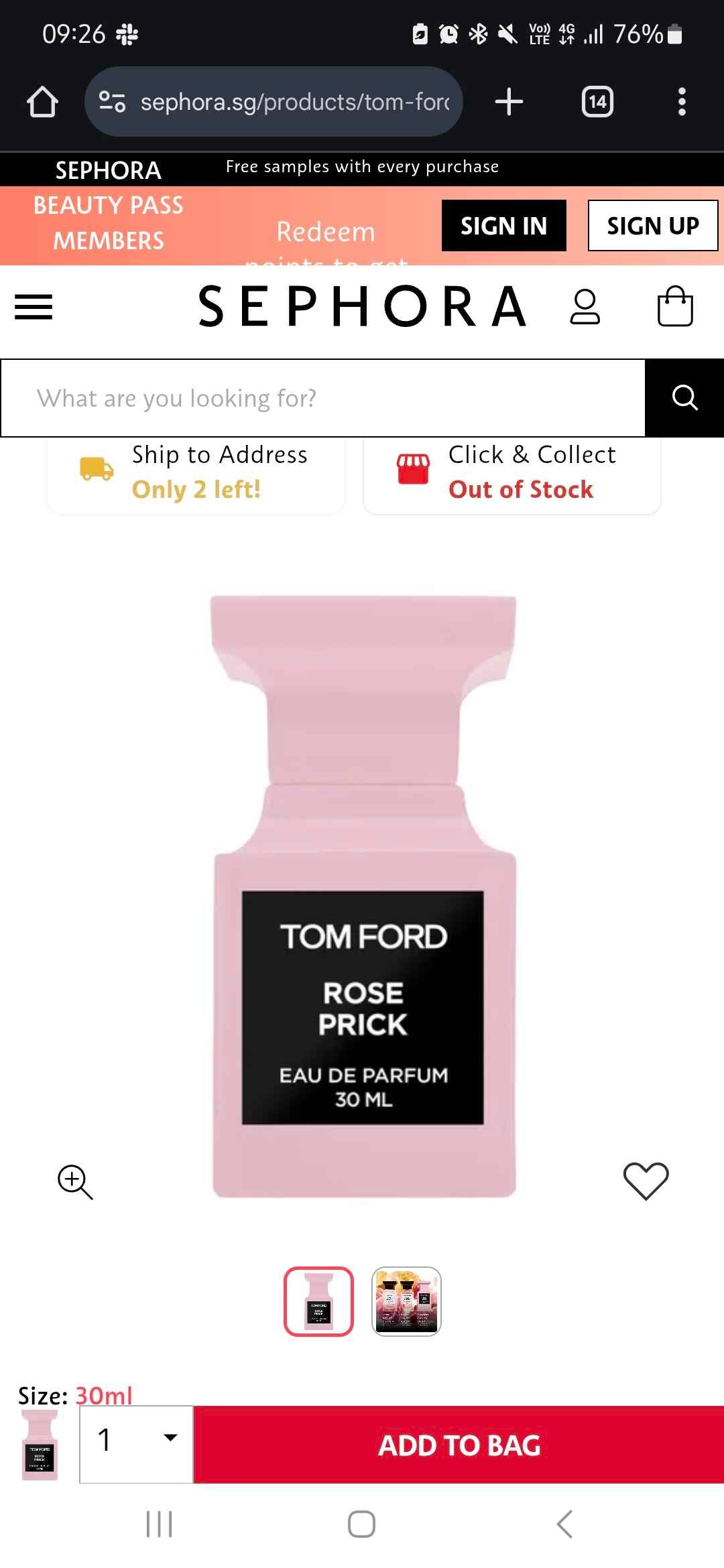 TOM FORD BEAUTY Rose Prick Eau De Parfum
