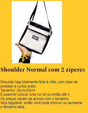 Shoulder Normal com 2 zíperes