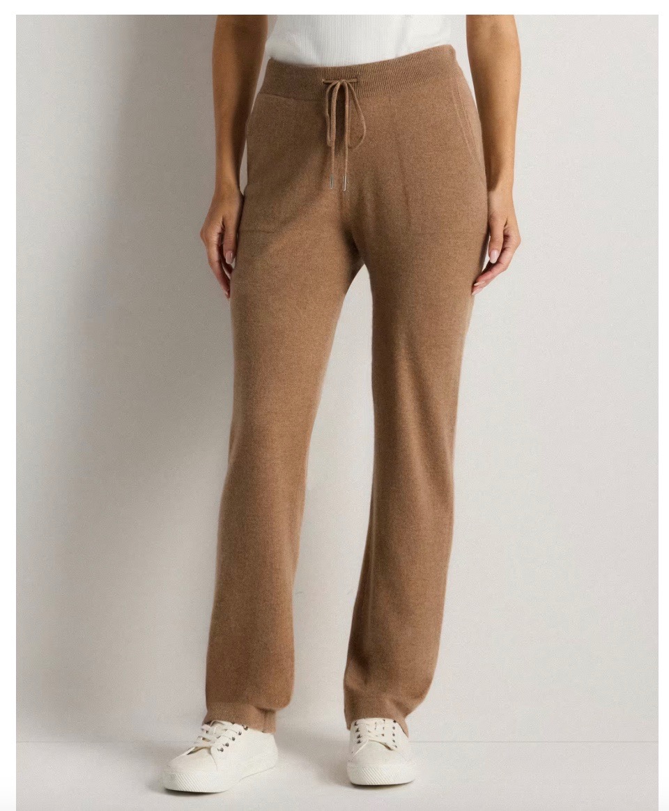 Mongolian Cashmere Straight Leg Pants in Teak