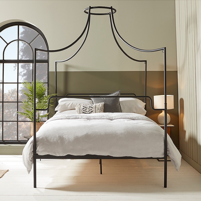 Canopy King Size Metal Bed Frame