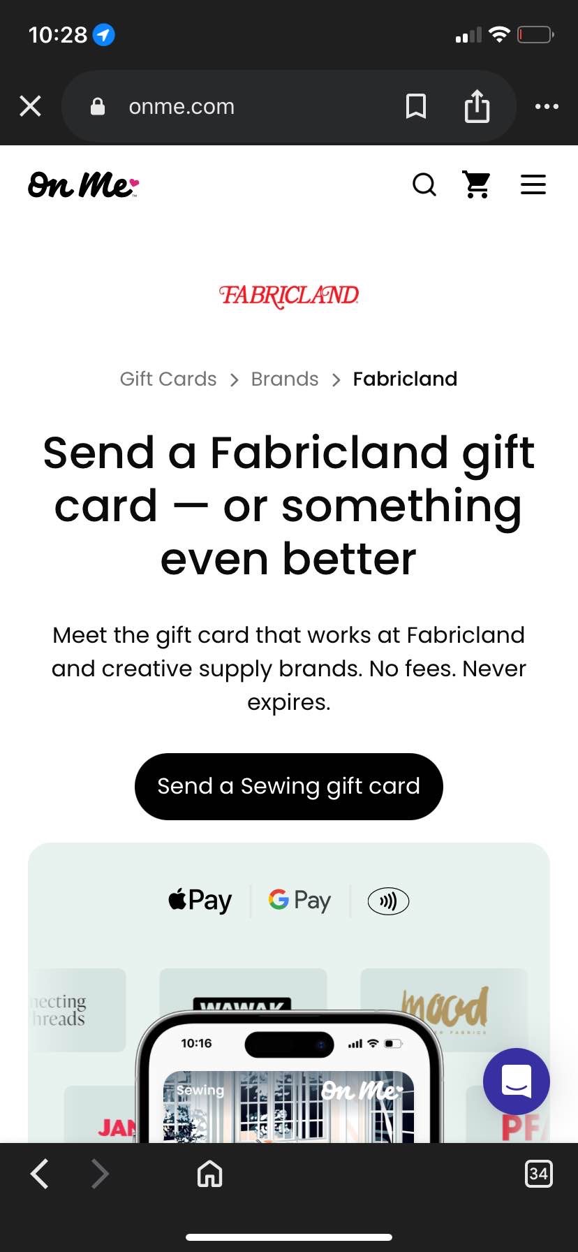fabricland gift card