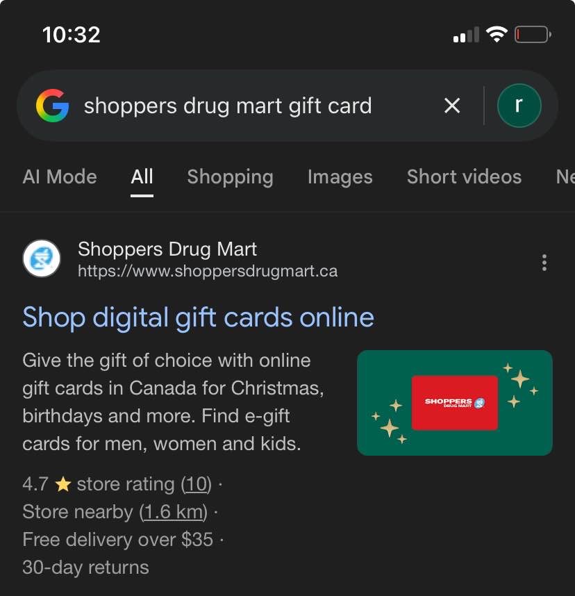 Shoppers Drug Mart Gift Card