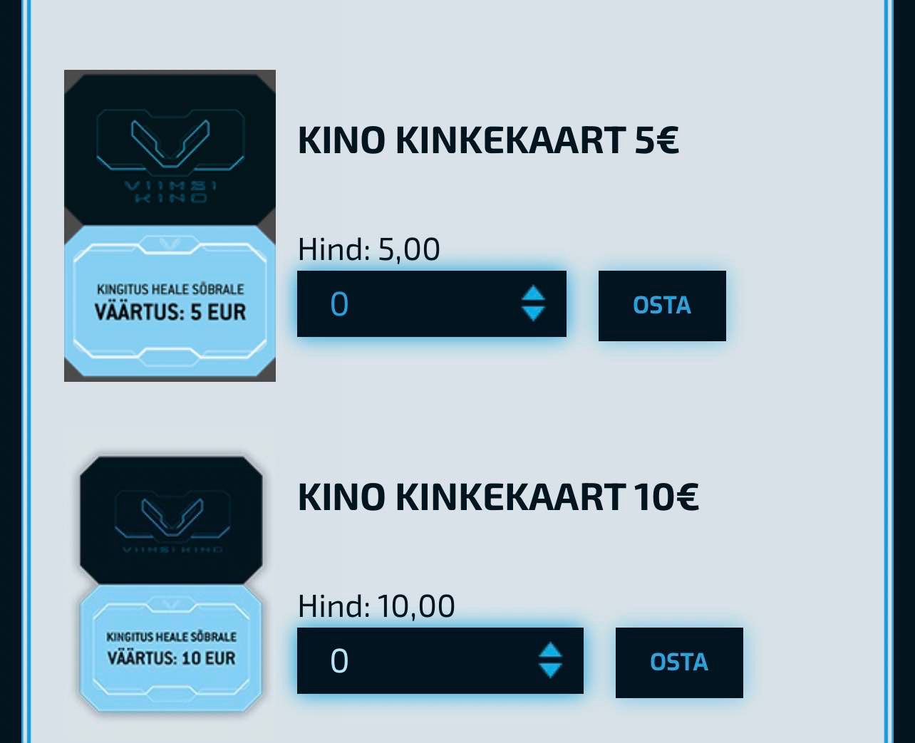 KINO KINKEKAART