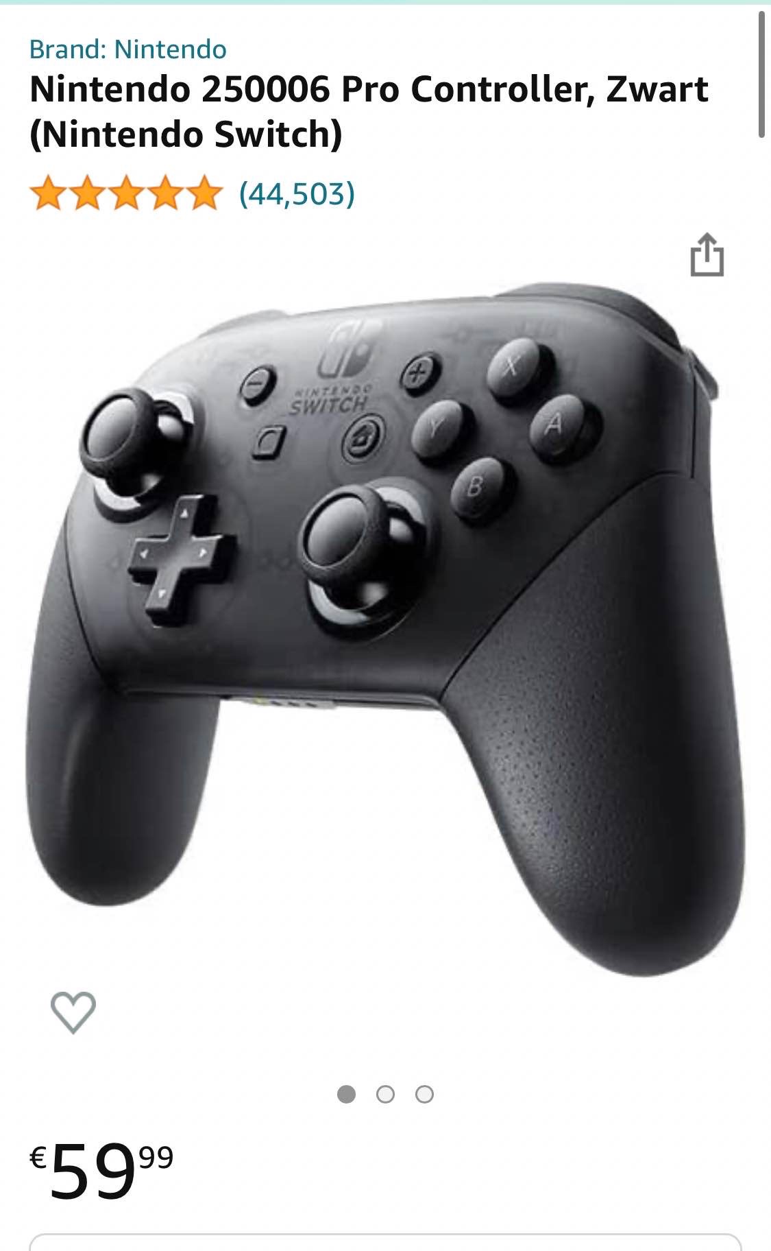Nintendo 250006 Pro Controller, Zwart (Nintendo Switch)