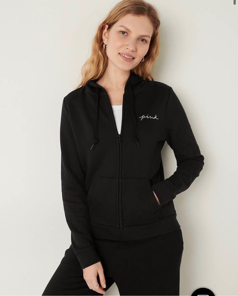 Fleece Zip-Up Perfect Hoodie - PINK - pink
