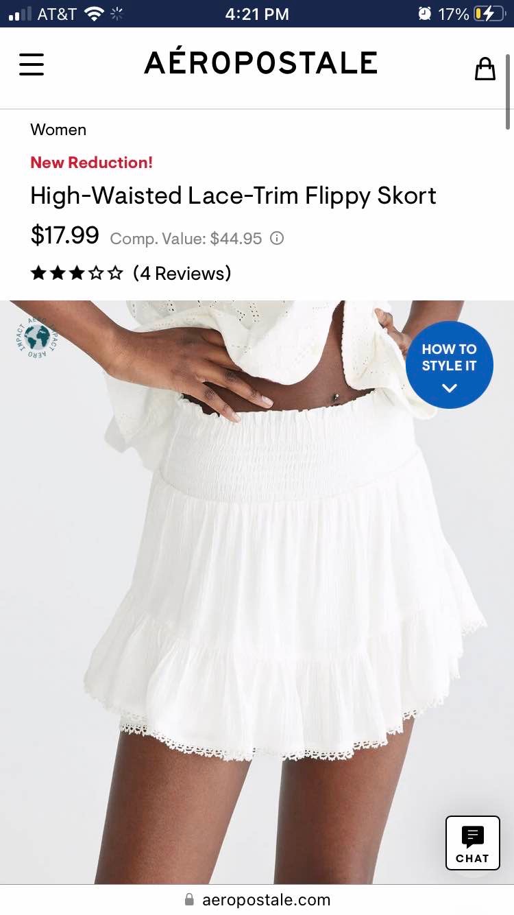 High-Waisted Lace-Trim Flippy Skort