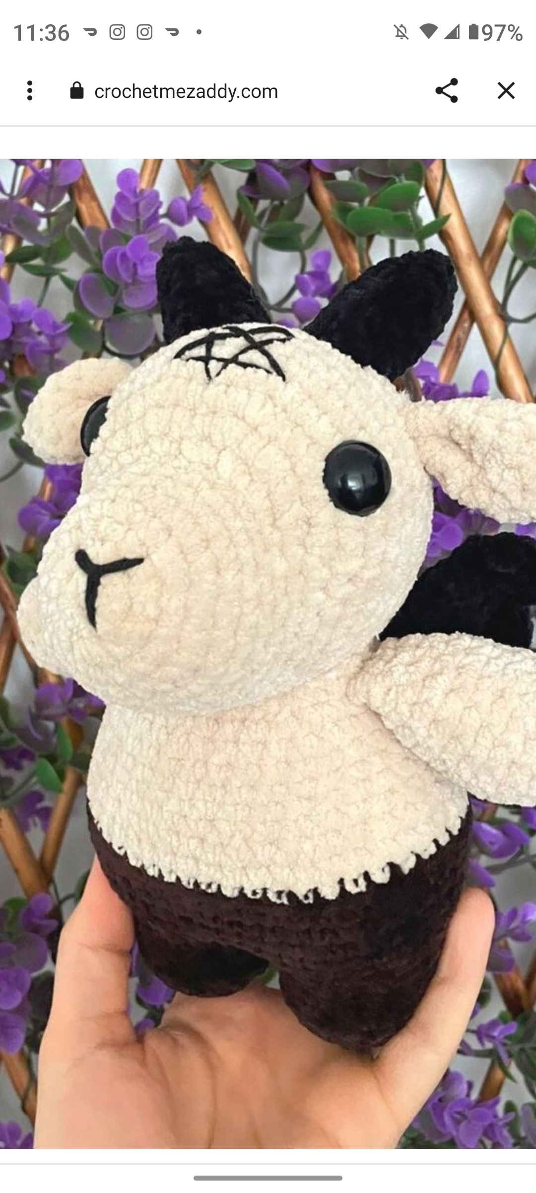 Little Baphomet Buddy crochet pattern — crochetmezaddy