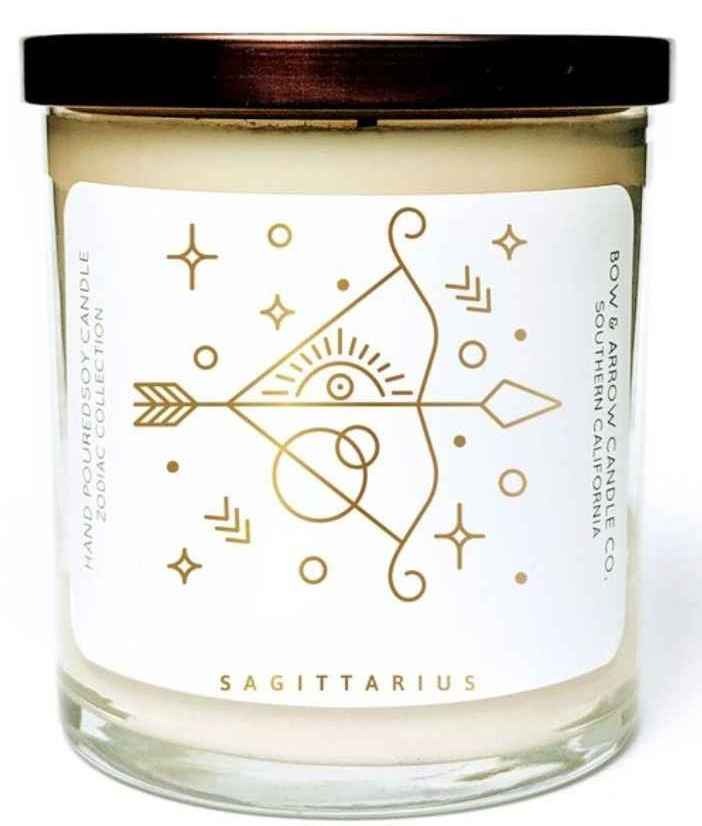 Customizable lilac zodiac soy candle