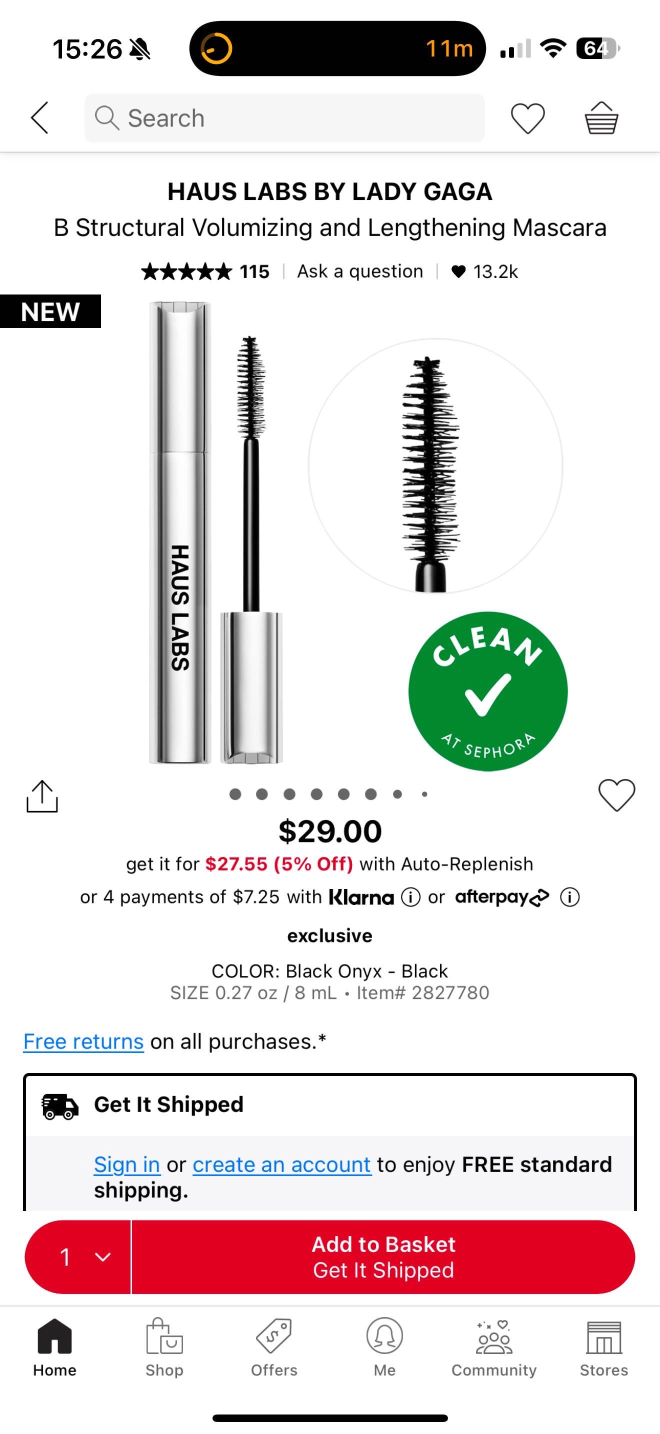Haus Labs Volumizing Mascara