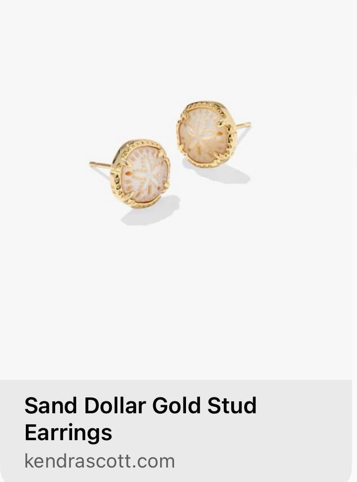 Sand Dollar Gold Stud Earrings