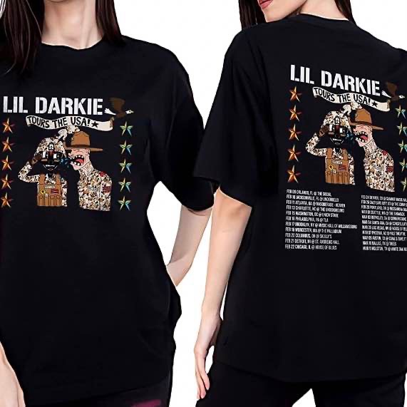 Lil Darkie USA Tour 2023 Shirt, Lil Darkie Rap Double Sided Shirt