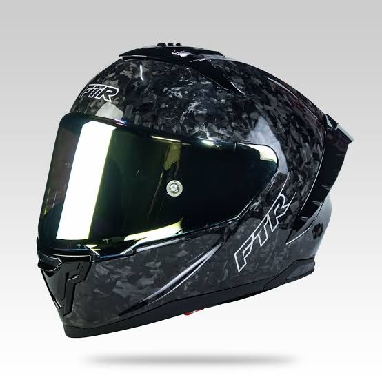 FTR Helmets Carbon Series - Forge Carbon Glossy Full Face Single Visor Lightweight Helmet