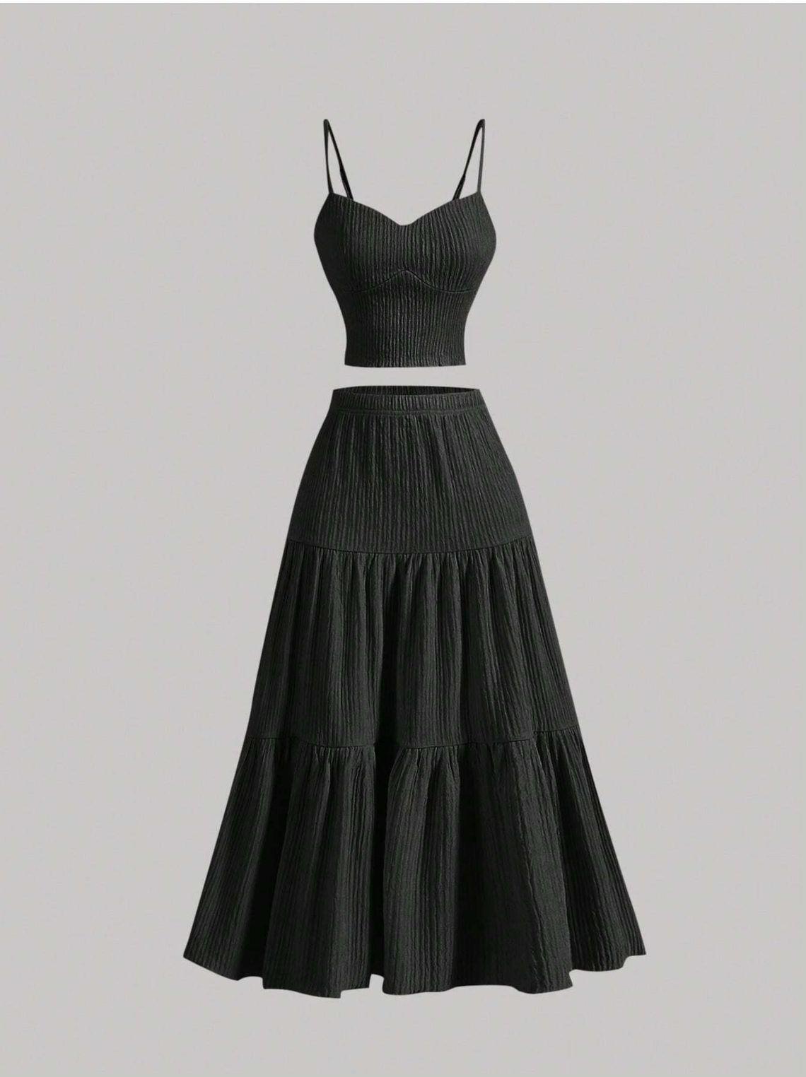 SHEIN MOD Women Solid Color Camisole And Women Long Skirt Set