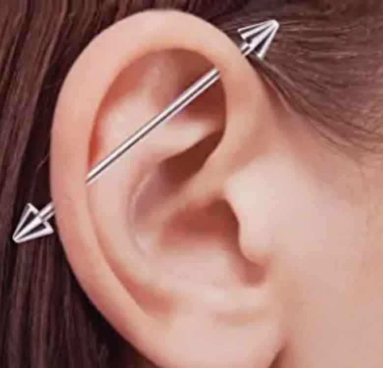Titanium Cone / Spike Barbell Piercing, Barbell Earrings 14g (1.6mm) for Tongue, Daith, Helix, Tragus, Eyebrows and more