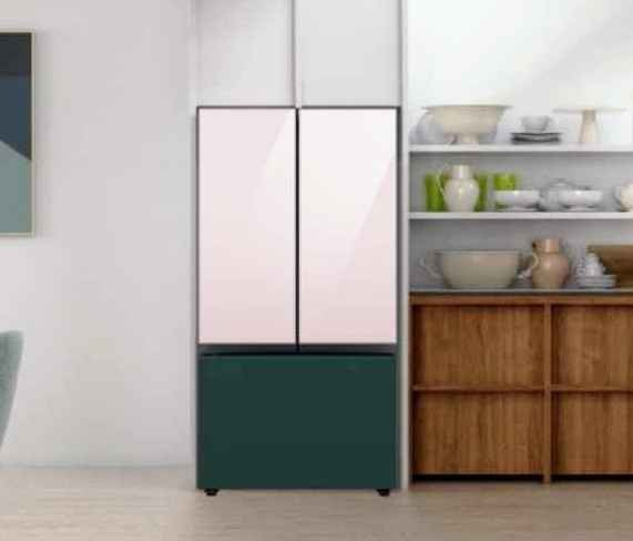 Bespoke 3-Door French Door Refrigerator (24 cu. ft.) with AutoFill Water Pitcher in Grey Glass