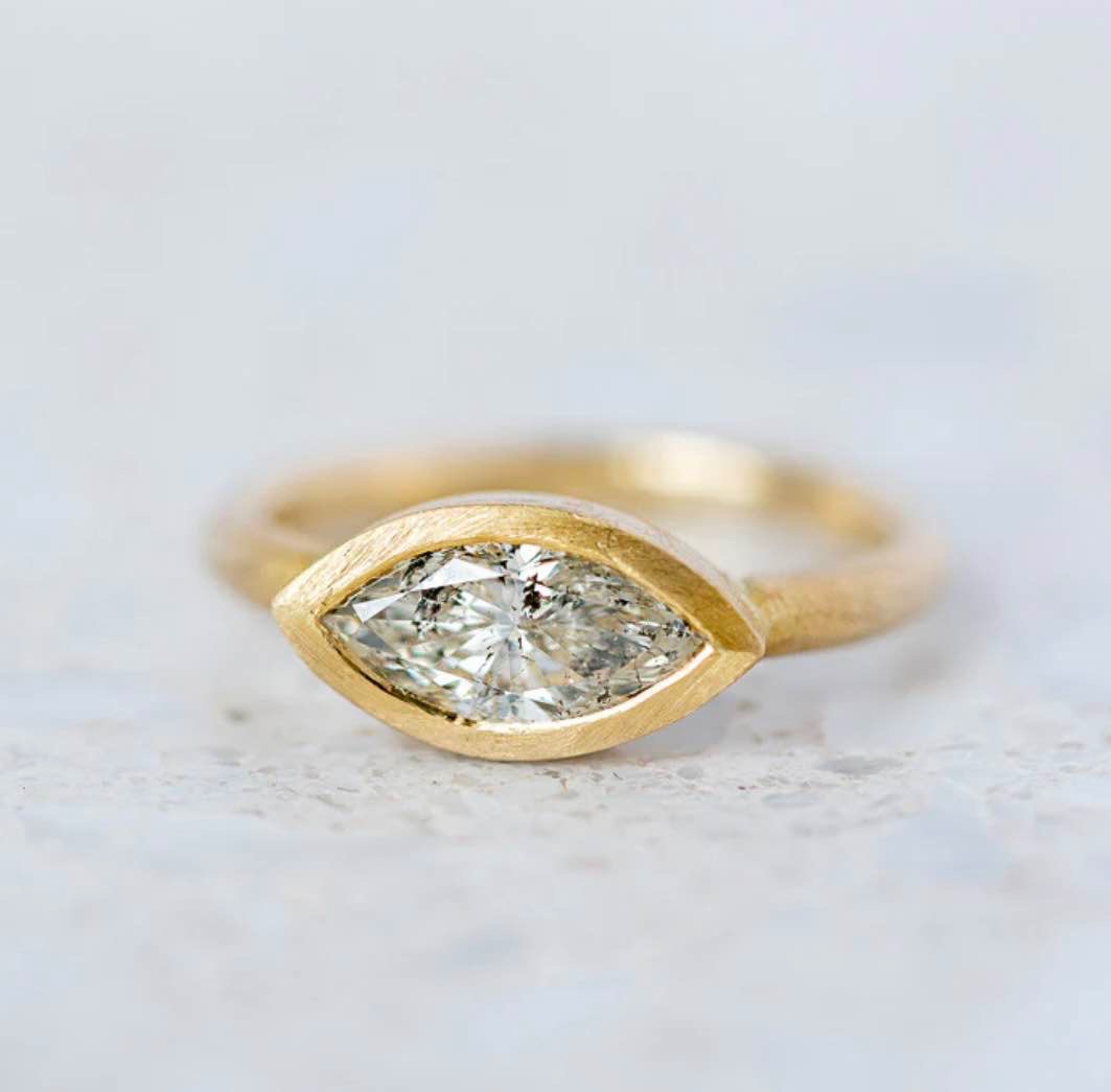 Salt And Pepper Diamond Frame Ring